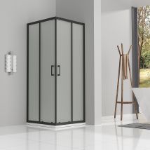Saniverre - LANABLACK Cabine de douche H 190 cm porte coulissante opaque 70 x 100 cm