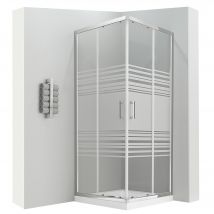 Saniverre - LANA Cabine de douche porte coulissante H 190 cm verre semi-opaque 70 x 70 cm