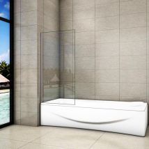 Aica Sanitaire - Aica Pare-baignoire 40x130cm Écran De Douche Fixé En Verre Anticalcaire