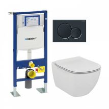 Pack WC Geberit UP320 + Cuvette AquaBlade TESI + Sigma noire