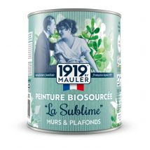 1919 By Mauler - Peinture bio sourcée Blanc 1L Mat Mur & Plafond : à base d'huiles naturelles VEGAN