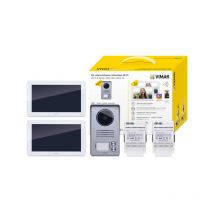 Kit portier-vidéo main libres Vimar - Avec 2 moniteurs 7" - Alimentation modulaire