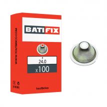 Batifix - Boite 100 rosaces sanitaire coniques Ø24mm acier zingué blanc -