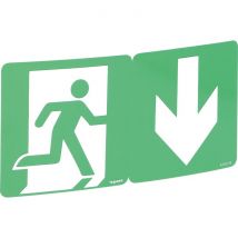 Legrand - Étiquette de signalisation d'évacuation repositionnable - Recyclable - Avec flèche