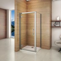 Aica Sanitaire - Aica cabine de douche pivotante 90x90cm avec paroi de douche en verre sécurit clair hauteur 185cm