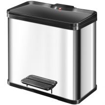 Poubelle à pédale Oko Duo Plus L 17+9 L Acier inox 0630-200 Hailo