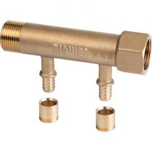 Collecteur 2 sorties - MF 3/4' - Avec départ à glissement Ø 12 mm - Riquier