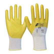 Nitras Safety Products - Gant de protectione 03405 Taille 11 blanc/jaune PES avec Nitril EN 388 PSA II 12 NITRAS (Par 12)