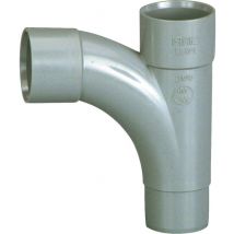 Pied de biche PVC gris 87°30 - Ø 32 mm - Double emboîture - Girpi