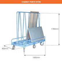 Matisere - Chariot porte panneaux de grandes tailles - Cap. 600kg - 1 coté - Dim. 1430x250mm - 800007296