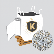 King Materiaux - Kit Graviers blanc + géotextile = 1 Big Bag gravier Cristal 8/12 1.5T [environ 20m2 sur 5cm d'épaisseur] + 1 géotextile 25m2