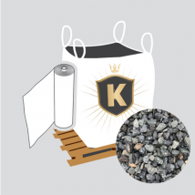 King Materiaux - Kit Graviers vert + géotextile = 1 Big Bag gravier vert 10/14 1.5T [environ 20m2 sur 5cm d'épaisseur] + 1 géotextile 25m2