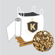 King Materiaux - Kit Graviers jaune + géotextile = 1 Big Bag gravier jaune 6/10 1.5T [environ 20m2 sur 5cm d'épaisseur] avec 1 géotextile 25m2