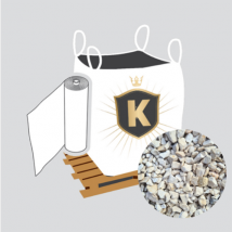 King Materiaux - Kit Gravillons blanc + géotextile = 1 Big Bag Gravillons 6/14 1.5T [environ 20m2 sur 5cm d'épaisseur] + 1 géotextile 25m2