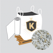 King Materiaux - Kit Graviers blanc + géotextile = 1 Big Bag gravier Cristal 12/20 1.5T [environ 20m2 sur 5cm d'épaisseur] + 1 géotextile 25m2