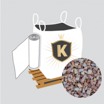King Materiaux - Kit Graviers rose + géotextile = 1 Big Bag gravier rose 4/8 1.5T [environ 20m2 sur 5cm d'épaisseur] + 1 géotextile 25m2