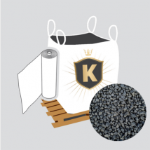 King Materiaux - Kit Graviers gris foncé + géotextile = 1 Big Bag gravier gris foncé aggly 6/10 1.5T [environ 20m2 sur 5cm d'épaisseur] + 1 géotextile