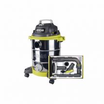 Ryobi - Pack RYOBI Aspirateur eau et poussière 1500W - 30L - RVC1530IPT-G - 6 accessoires nettoyage automobile - RAKVA04