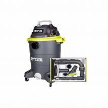 Ryobi - Pack RYOBI Aspirateur eau et poussière 1400W - 30L - RVC-1430PPT-G - 6 accessoires nettoyage automobile - RAKVA04