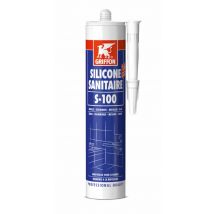 Griffon - mastic silicone sanitaire - griffon s-100 - base acétique - translucide - 300 ml - griffon 1249350