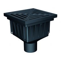 Mea - Siphon de sol extérieur en plastique recyclé MEAPARK avec grille fonte passage VL et panier