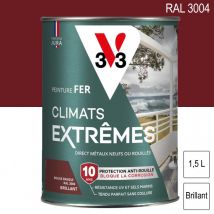 V33 - Peinture fer Climats Extrêmes RAL 3004 Rouge basque brillant 1