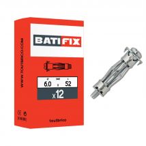 Boite 12 chevilles 6 x 52mm métallique + vis zingué - Batifix