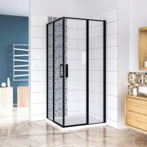 Aica Sanitaire - Aica Cabine De Douche 90x90x185cm En Verre Anticalcaire Cabine De Douche Carrée Profilé Noir Mat