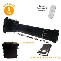 Moteur radio CI ATIX v4 + télécommande Bubendorff - 10 Nm 221119 -pour volet de toit Atix Bubendorff Pièce détachée pour volet roulant Bubendorff