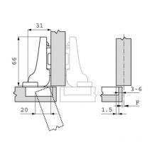 Blum - Charnières invisibles pour portes jumelées clip top 107° demi coudée inserta - BLUM - CHA75T169