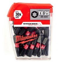 Milwaukee - Embouts tx25 shw 25mm milwaukee - boite de 25 - 4932430880