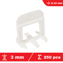 Flat-pro - Lot de 250 croisillons à cale autonivelants CLIP-IT 3mm - système de nivellement de carrelage - FLAT-PRO