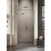 Otitec - Porte de douche 80 cm inox brossé pivotante droite CARAIBES GUNMETAL BRUSHED
