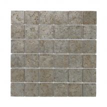 U-tile - Mosaïque en pierre naturelle 100 x 50 cm - carreau 5 x 5 cm cuivre