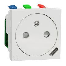 Schneider Electric - Prise Unica Schneider - 2P+T - USB - Blanc