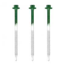 Faynot - 50 Vis pour support bois 6.3x100 | Vert | RAL 6005