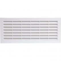 Grille d'aération blanche - 132 x 338 mm - Avec moustiquaire - Girpi