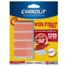 Cyanolit - Adhésif double-face Koltout Express 10 Strips 48x18mm CYANOLIT