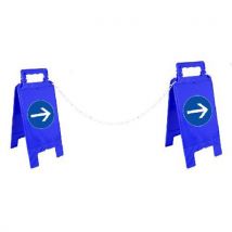 Novap - 2 chevalets de signalisation rectangulaire 600x275mm 'Sens obligatoire' avec chaîne de 5m - NOVAP - 4292014
