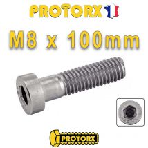 Protorx - Vis à Métaux Tête Cylindrique Six Pans Creux avec TROU DE GUIDAGE: (M8 x 100mm) x 10pcs | VM CHC - BTR | Inox A2 | Usage Exterieur-Intérieur