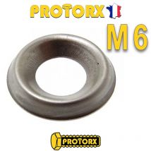 Protorx - RONDELLE CUVETTE EMBOUTIE M6 x 10pcs | Diamètre Intérieur = 7mm x | Acier Inoxydable A2 | Usage Exterieur-Intérieur | Norme NFE 27619