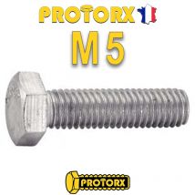 Protorx - Vis à Métaux Tête Hexagonale Entièrement Filetée : (M5 x 60mm) x 5pcs | VM TH | Acier Inox A2 | Usage Exterieur-Intérieur | Norme DIN933