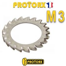 Protorx - RONDELLE ÉVENTAIL M3 x 30pcs (Dentures Extérieures "AZ") | Diam. int = 3