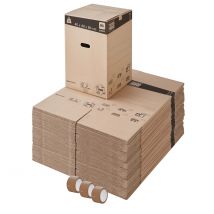 Pack And Move - Lot de 60 cartons de déménagement hauts et renforcés - 96L