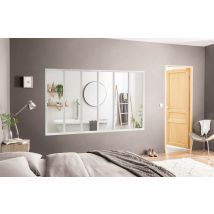 Kit'atelier - Verrière intérieure KIT ATELIER Blanc H 108cm 6 vitrages clair inclus