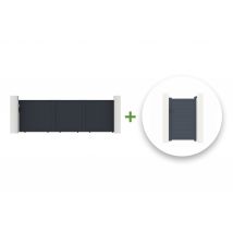 Casanoov - Portail coulissant 5m EIGER H.160cm + Portillon 1m EIGER H.160cm aluminium gris