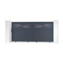 Casanoov - Portail coulissant 3m HALTI H.140cm aluminium gris