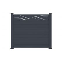 Casanoov - Panneau de clôture aluminium 1.9m semi-ajourée VELETA H.170 cm - Kit complet