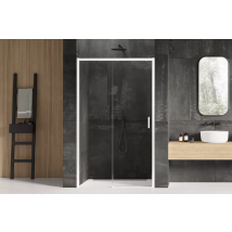 Otitec - Porte de douche 110 cm coulissante blanche droite
