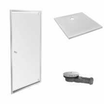 Jacob Delafon - Receveur douche JACOB DELAFON Ipso 80 x 80 + paroi porte pivotante + bonde